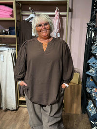 KCalberte Blouse Coffee Bean