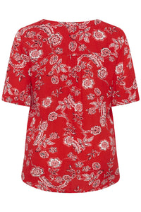 KCami SS Blouse Printed Poppy Red