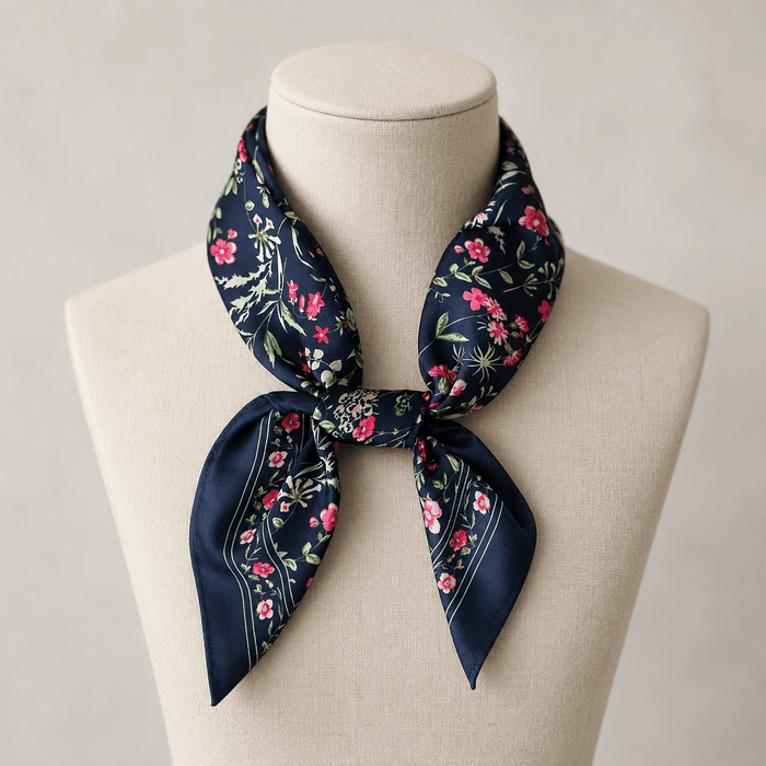 Skjerf Diz, Lite Navy Blomster