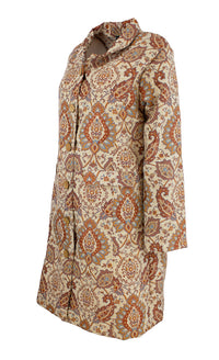 Jakke Lang Jaquard Burnt Orange
