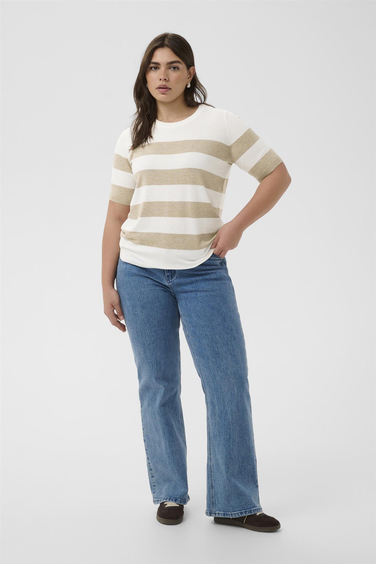 KClizzy Striped Pullover Chalk/Feather Grey