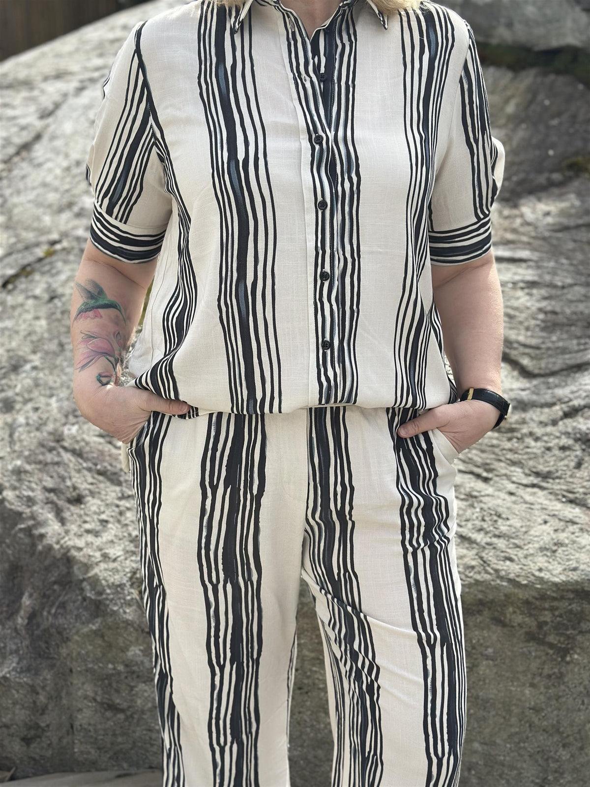Bukse Sort/Offwhite