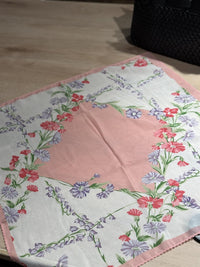 Skjerf Lite Hvit m Rosa Kant