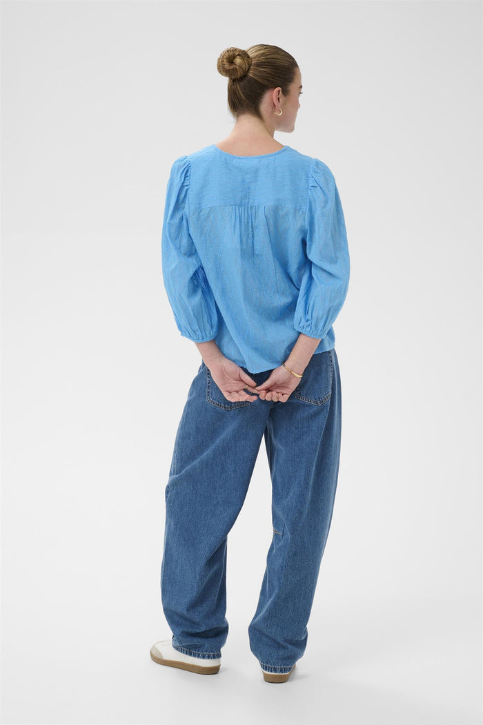 KAgabriela V-Neck Shirt Azure Blue