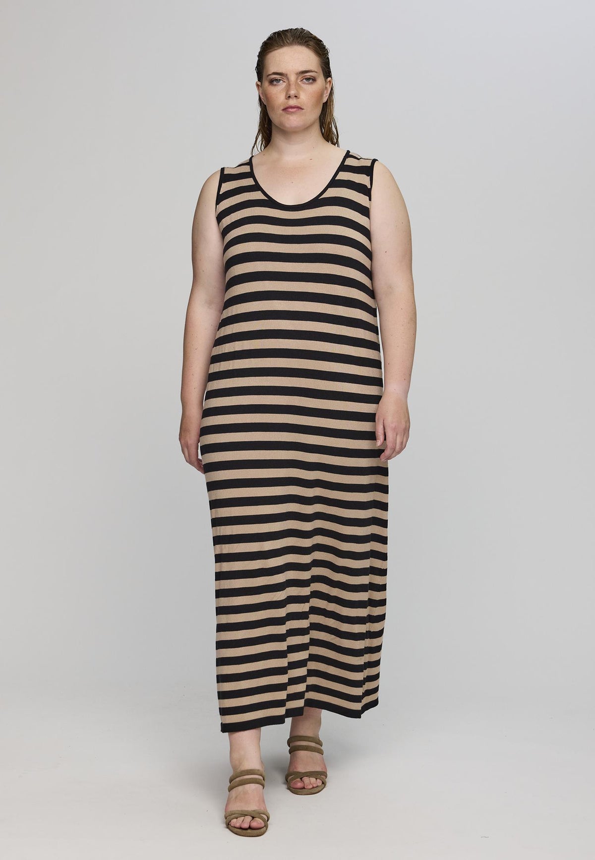 SDolly knit long dress Black/sand