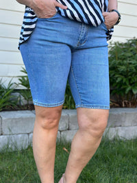 Denim shorts med Bling G-Smack