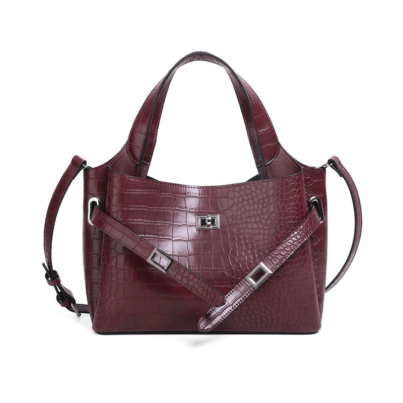 Veske Ginny Shopper Bordeaux Croco