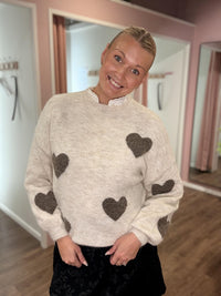 Genser Tiril Beige/ Fango Heart