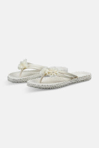 Flip Flop w. SMALL Flowers Creme