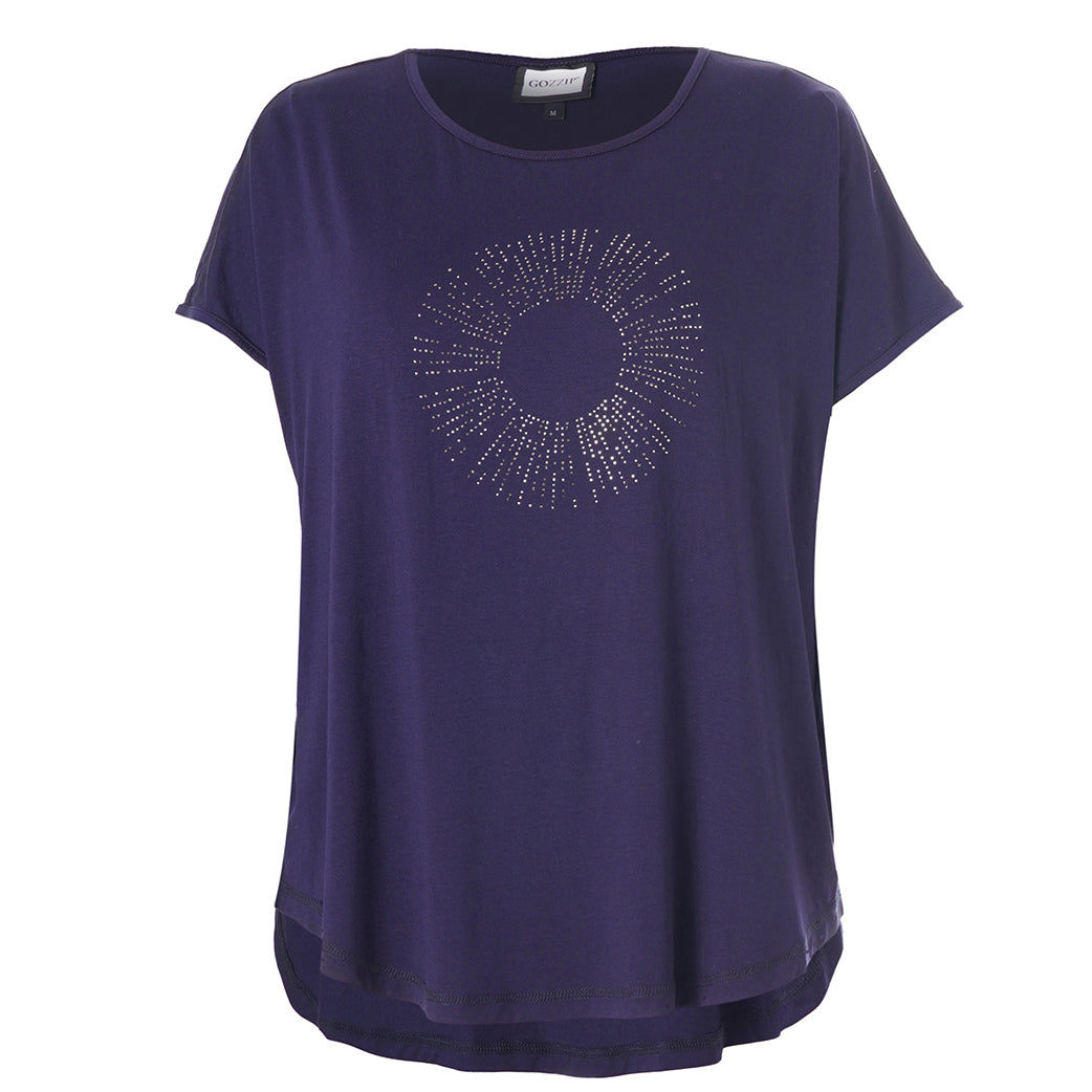 GGitte T-shirt with stones - Navy