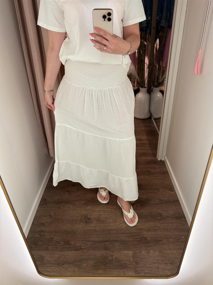 Vicky Smock Skirt White