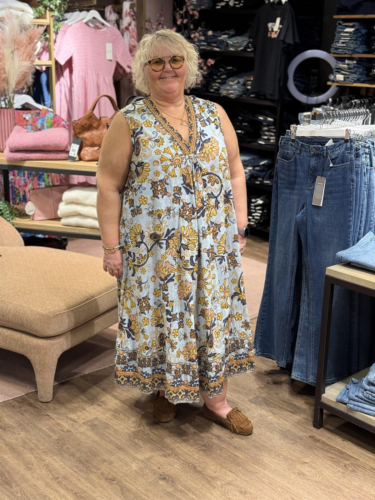 Macieo Dress V Sleeveless Blue