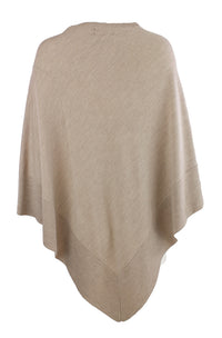 Poncho rund hals, Sand