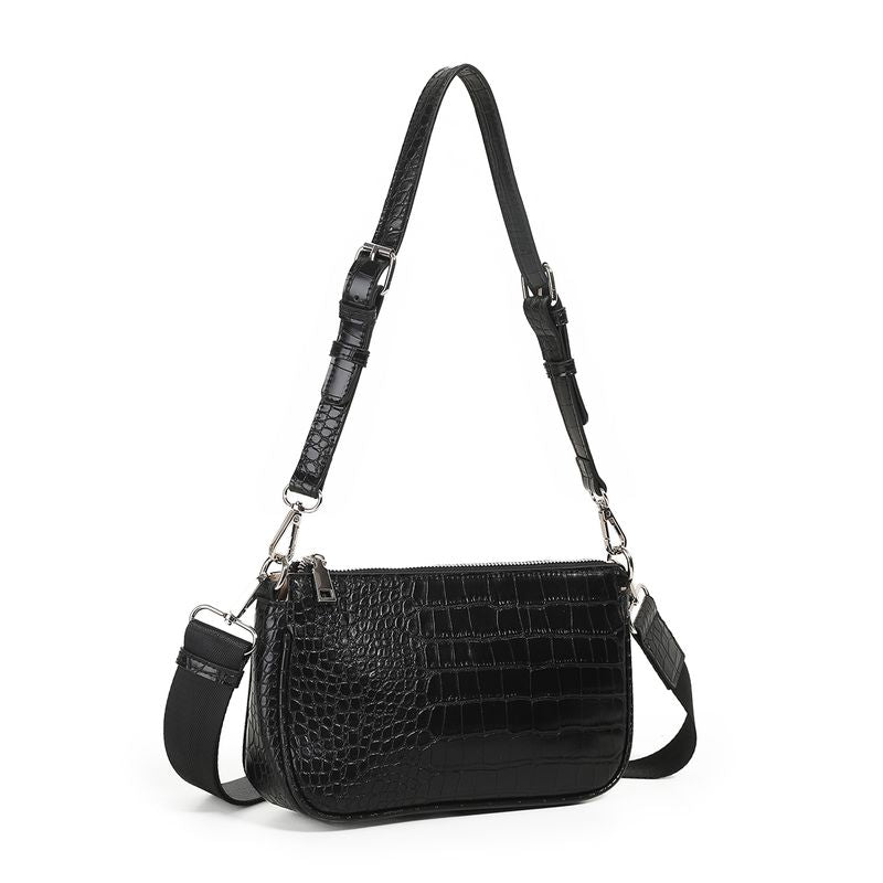 Ivana croco clutch - Svart