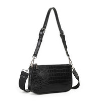 Ivana croco clutch - Svart