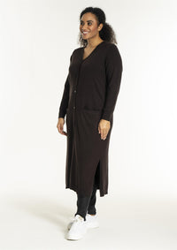 Helsinki Cardigan, FOOTLONG Dark Brown
