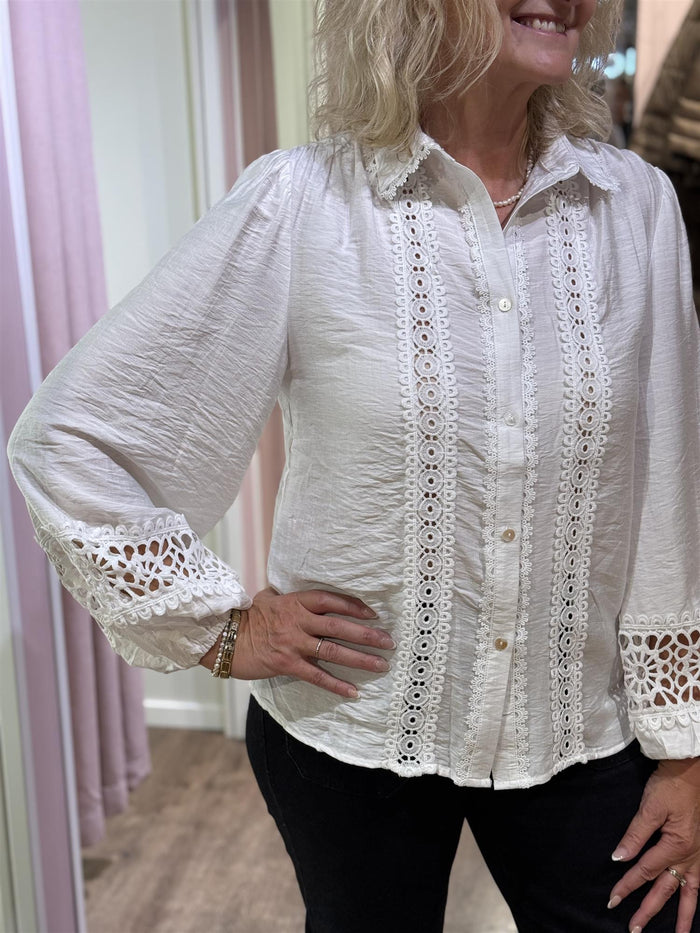 Bluse Broderie White