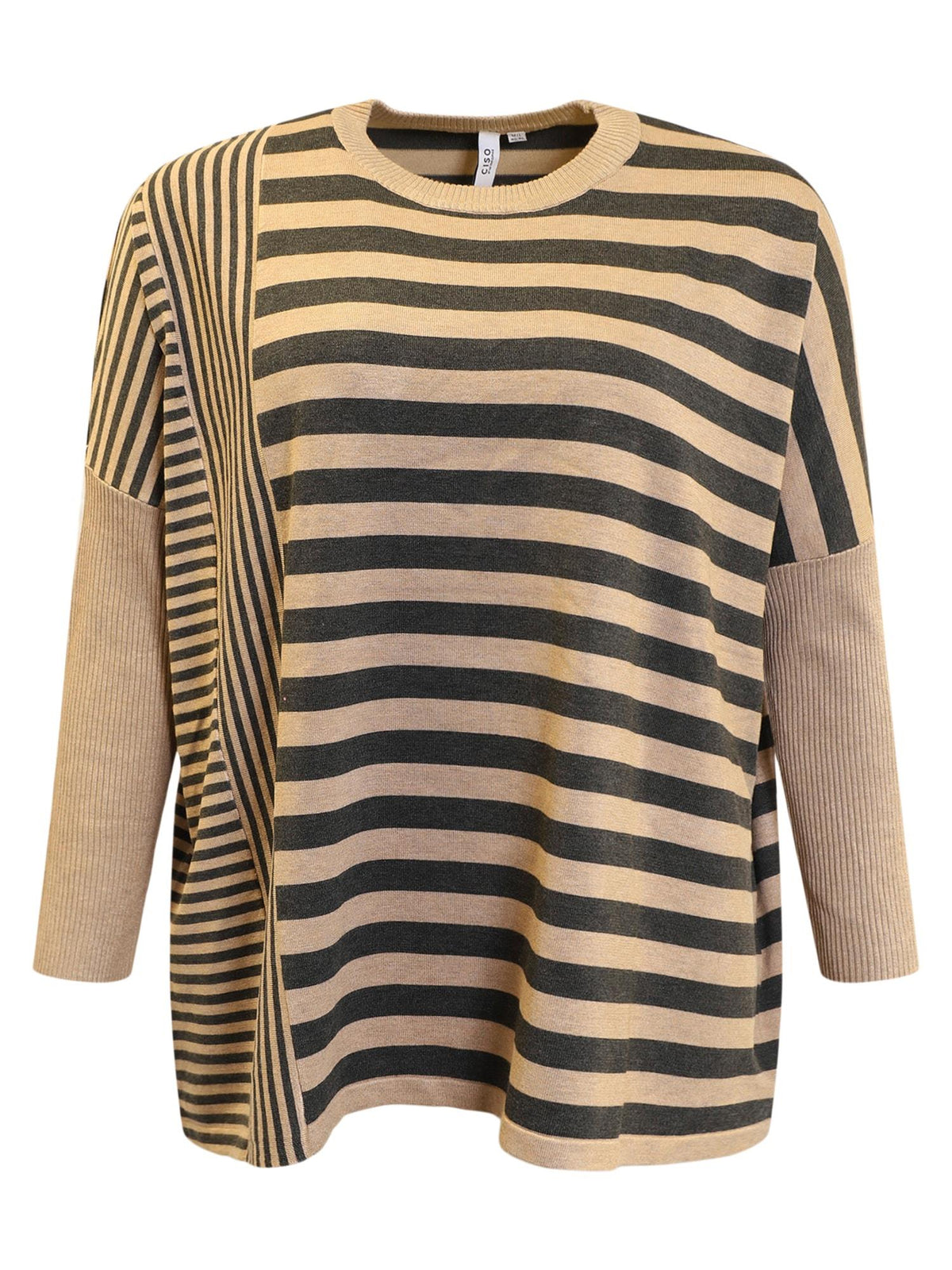 Poncho Striper - Beige Melange