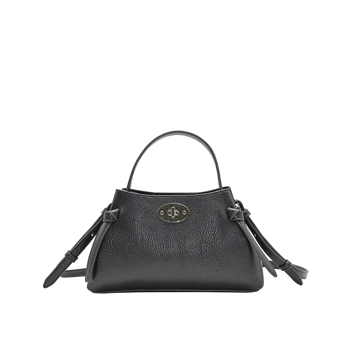 Hermine Sort veske i imitert skinn med vri-lås