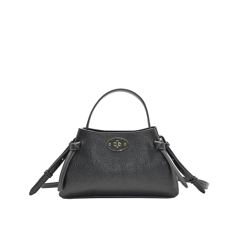 Hermine Sort veske i imitert skinn med vri-lås