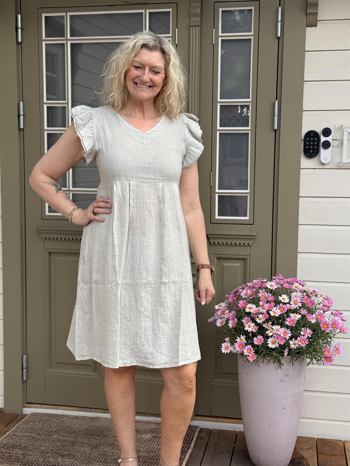 Malou Lin Dress Sand