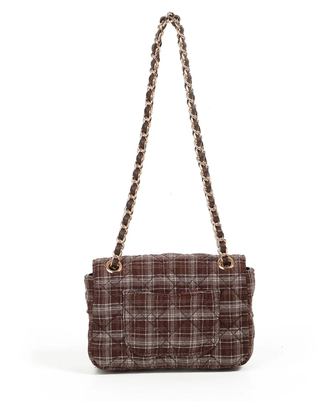 Veske Evita Liten Clutch - Rutet Brun