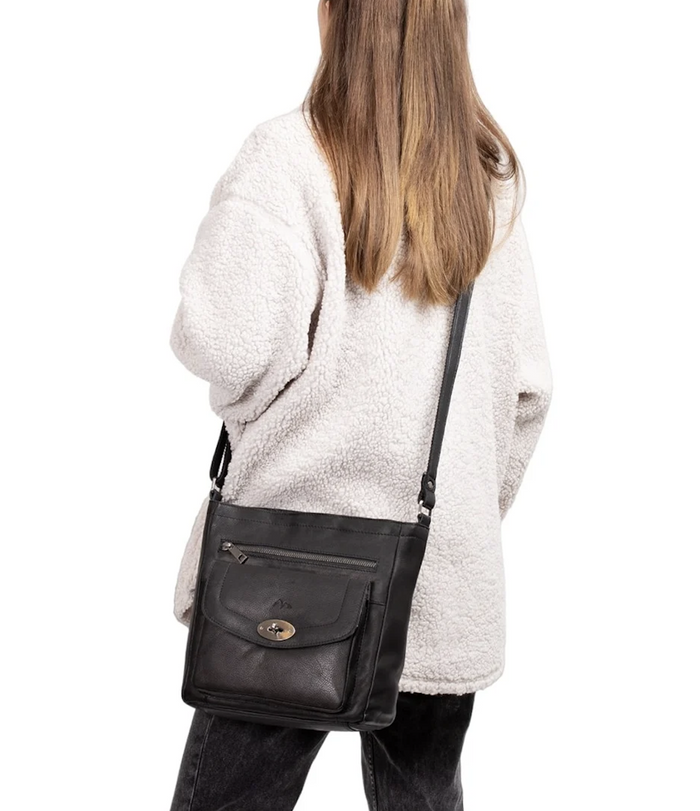 Veske Tiramisu Pocket Flap Crossbody Black