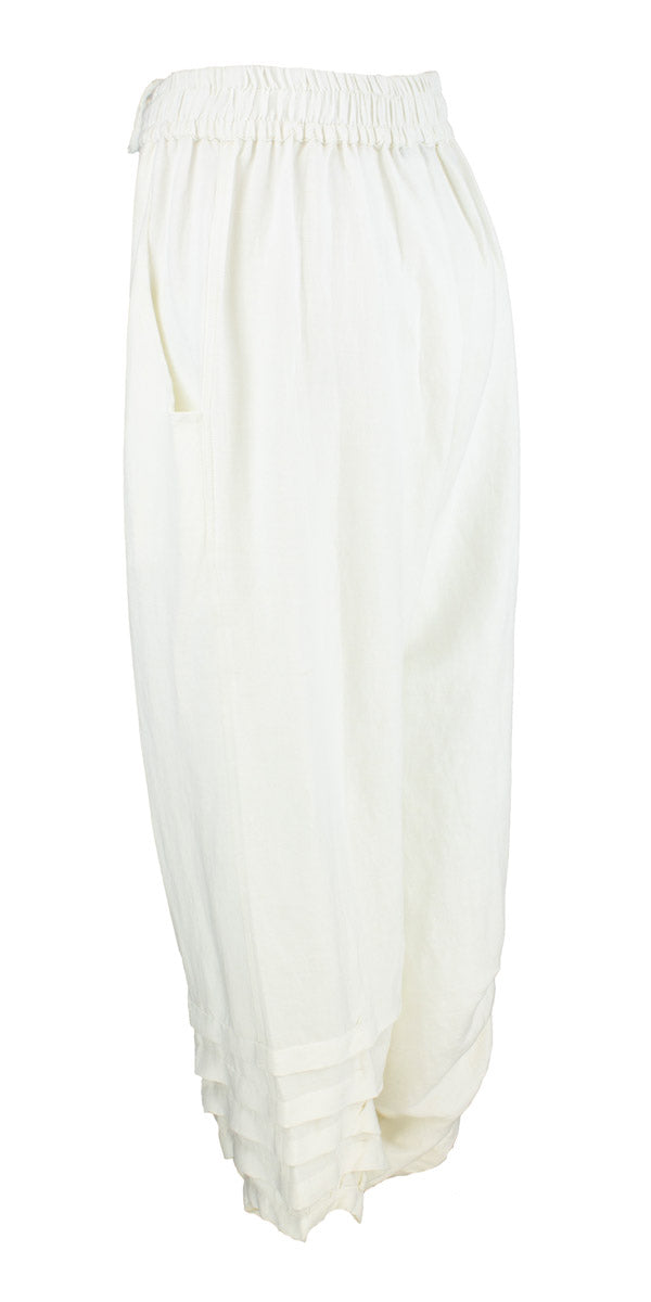 Bukse Folder Lin, Offwhite