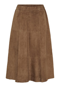Flora Suede Skirt Nude Brown