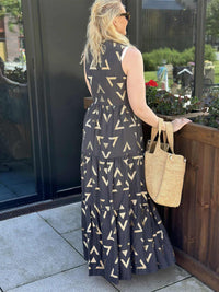 Kjole Celine Charcoal Gold