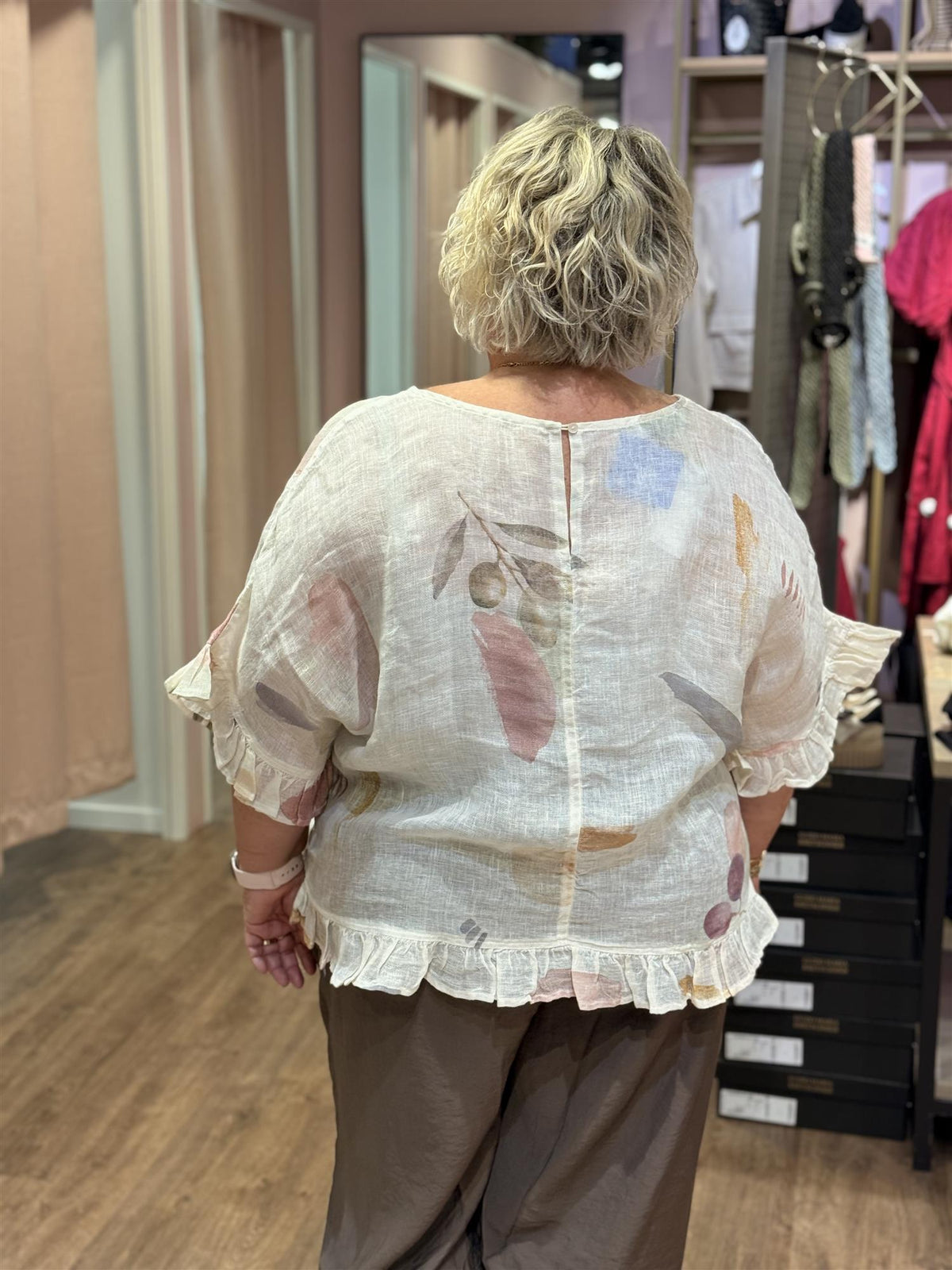 Printed Linen Gauze Blouse