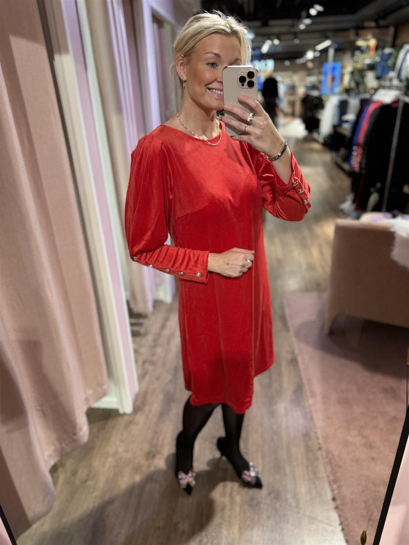 Kjole Tea Velour Red