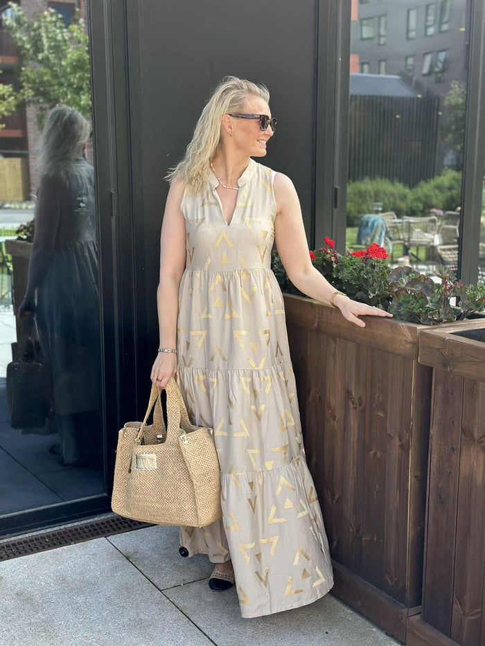 Kjole Celine Beige Gold