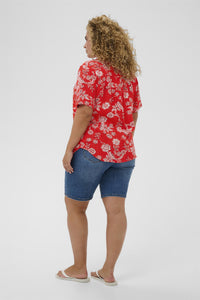 KCami SS Blouse Printed Poppy Red