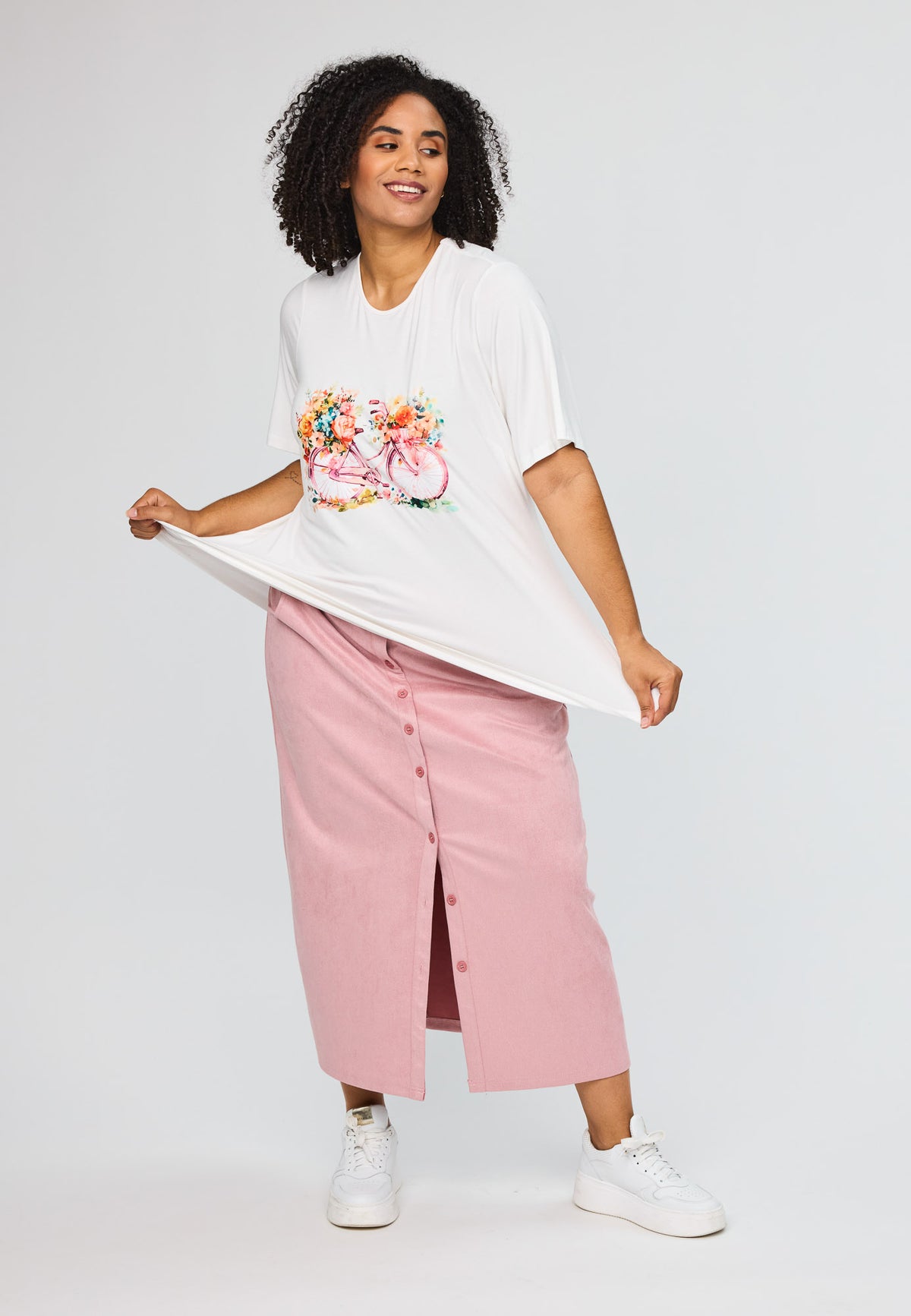 SBella T-Shirt with print White/Rose Bike
