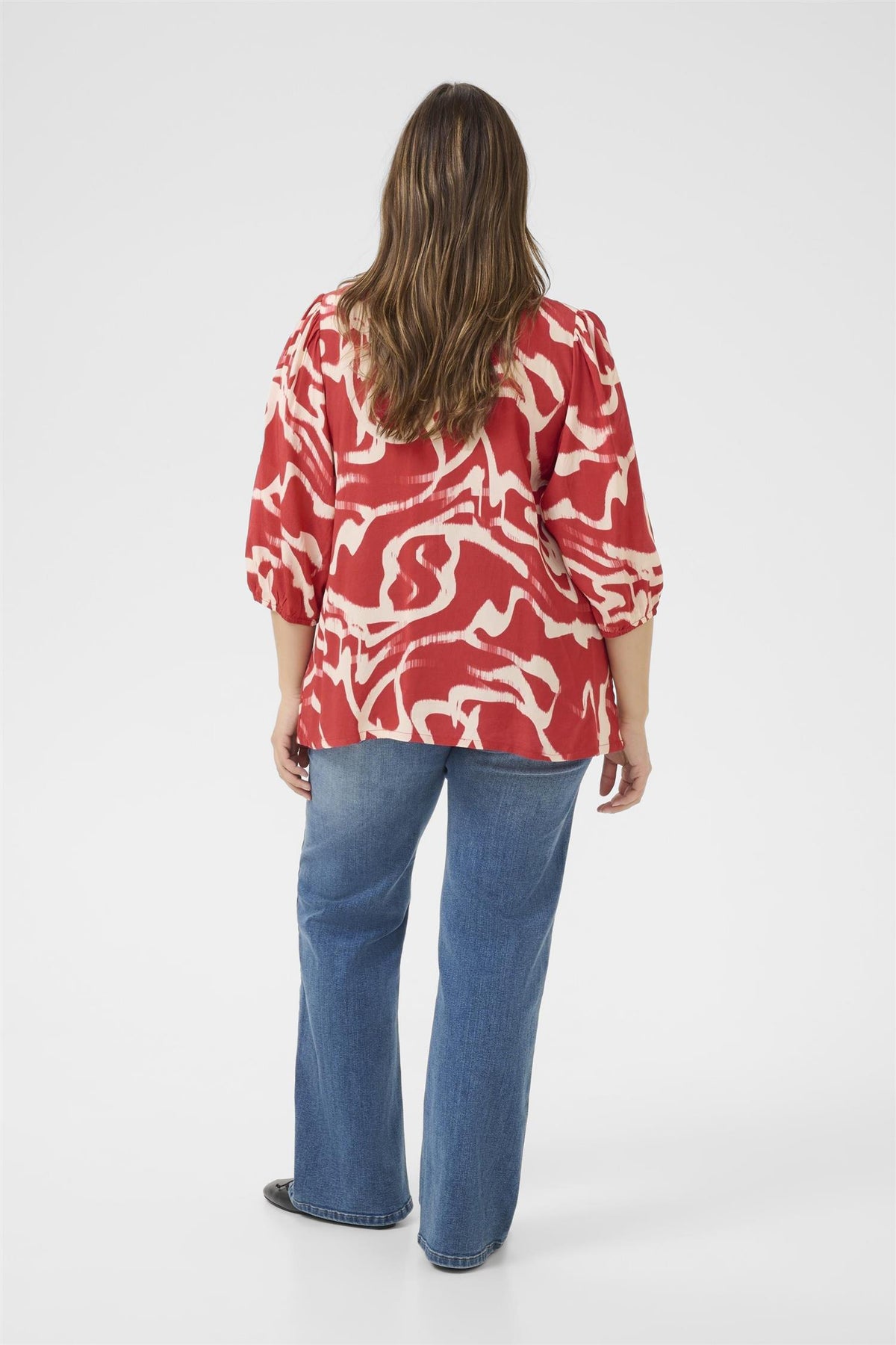 KCmaren Frill Blouse True Red