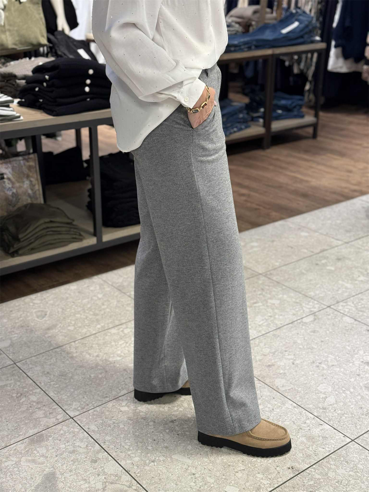 Robell Bukse Cloe flosset Lys grå
