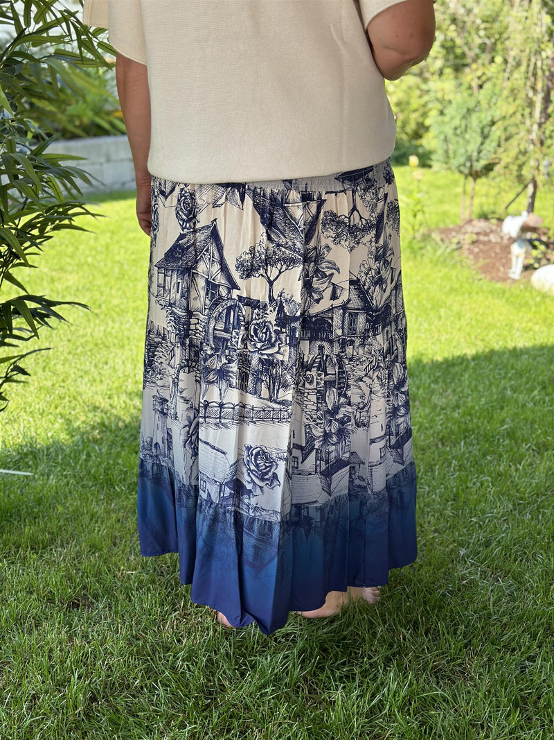 Princess Skirt Print Navy