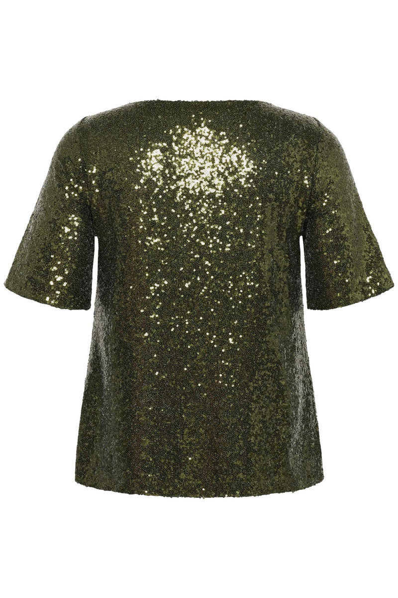 KCmirana Sequin Blouse Ivy Green