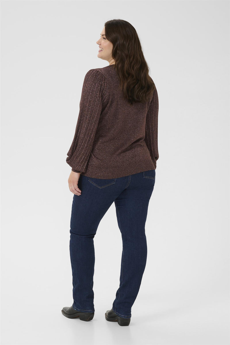 KCregitta Pleat Knit Pullover Black Coffee