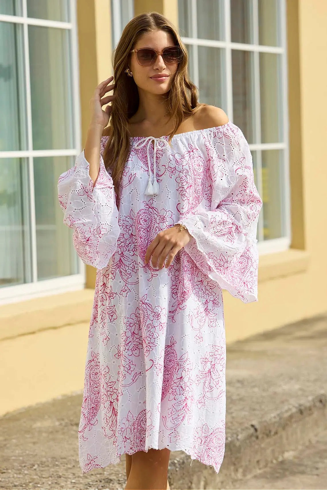 Tunika Fhira White/Pink