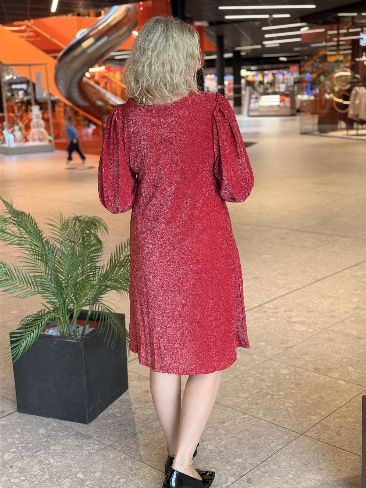 Kjole Tea Lux Rubin Red (Glitter)