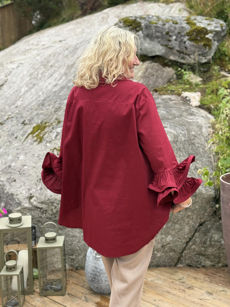 Skjorte Poplin Bordeaux