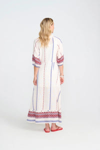 Hyacinth Dress Red/Blue Combi