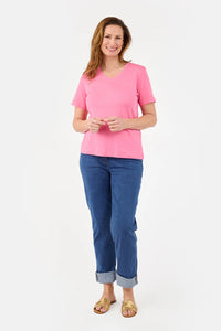 T-skjorte Basic Bomull Pink Carnation