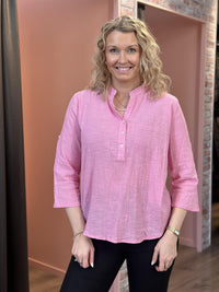 Maggie Emb Shirt Bright Rose