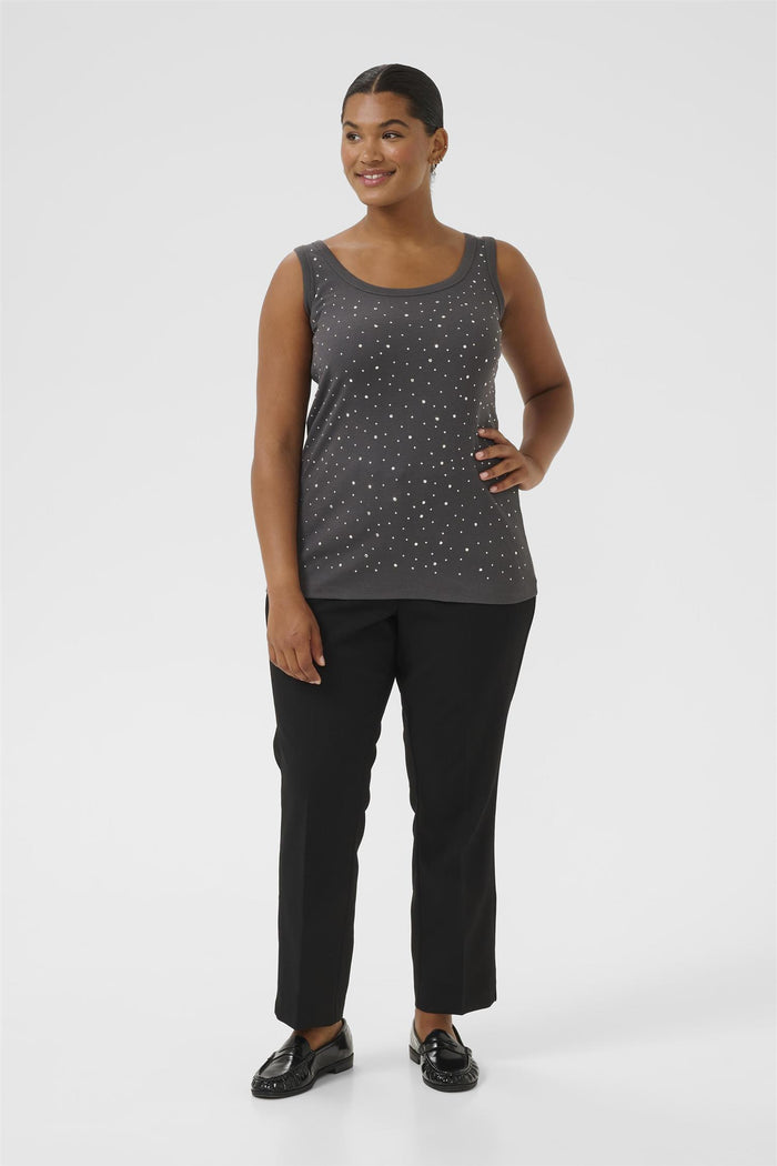 KCcarina Rhinestone Top Black Oyster