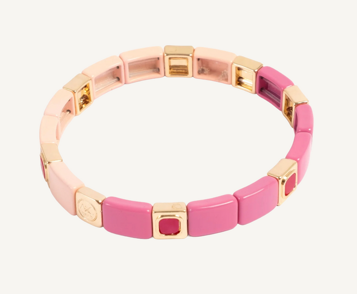 Emaljert armbånd, 18cm, Rosa