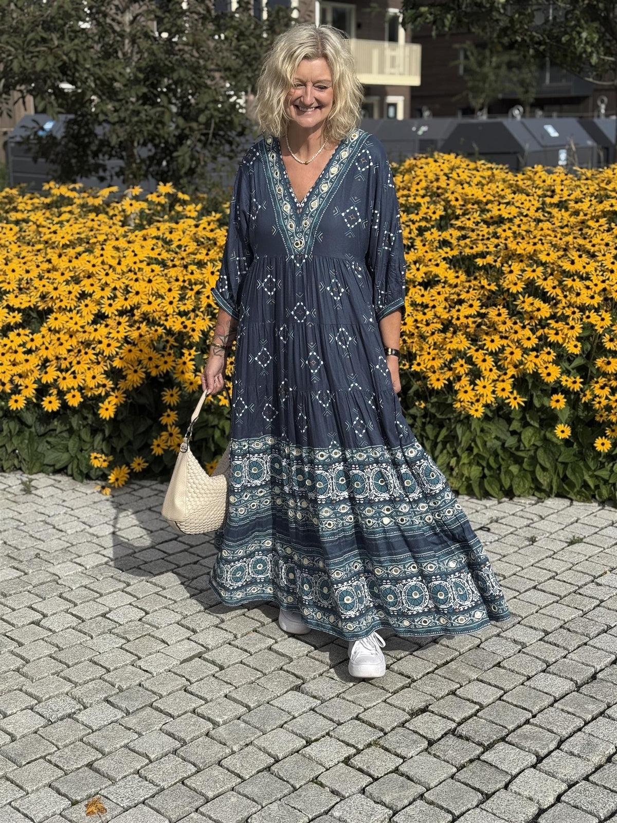 Cartagena Dress V Maxi Print