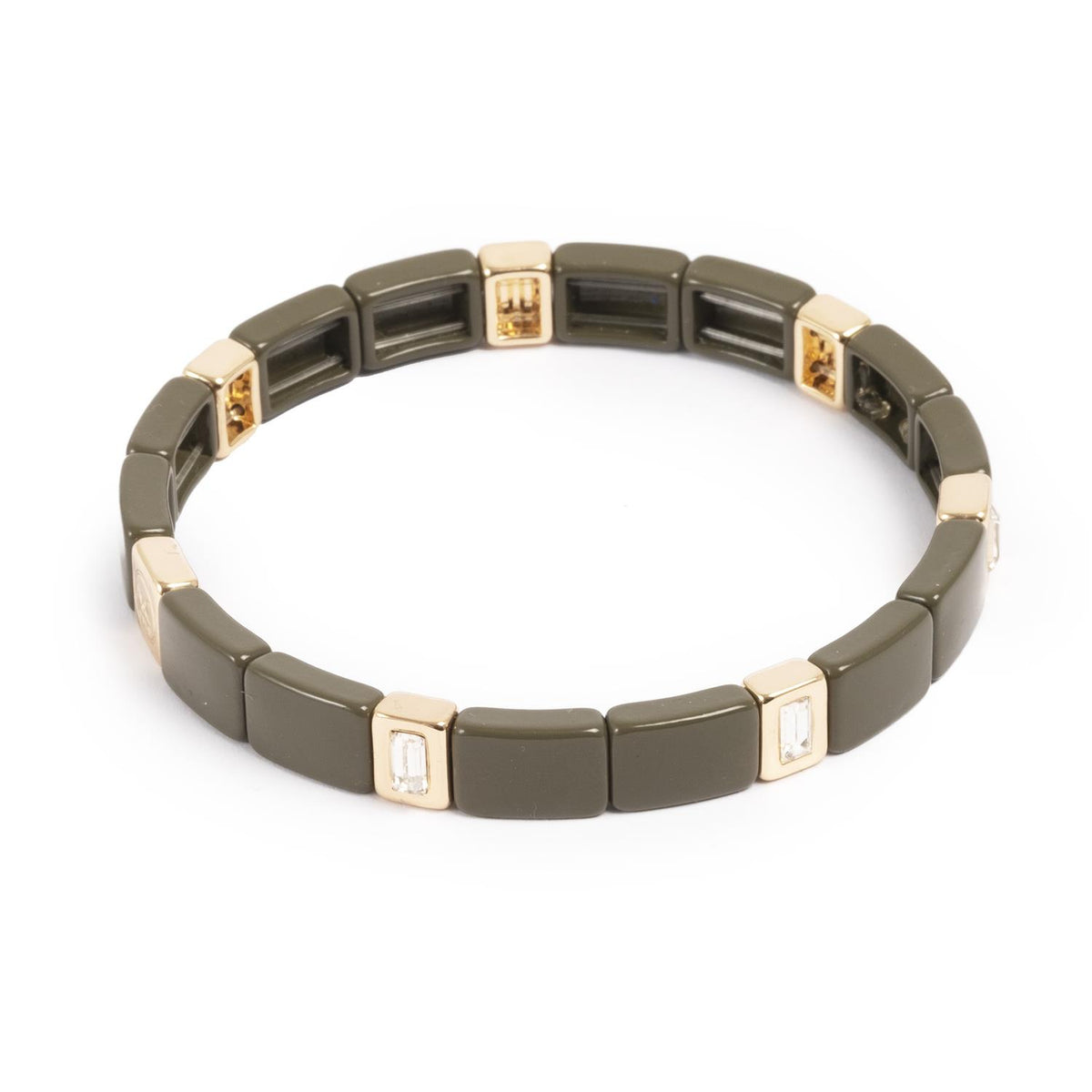 Emaljert armbånd, 20cm, Army Green